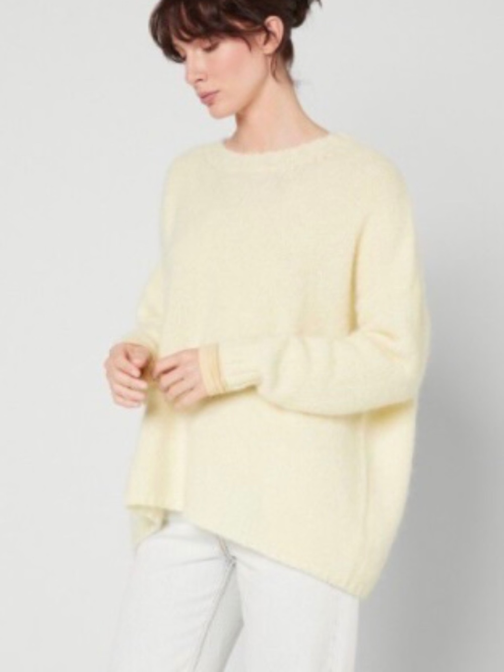 American Vintage Pinobery Jumper Butter Yellow Pearl XS/S Mohair Sweater NWOT